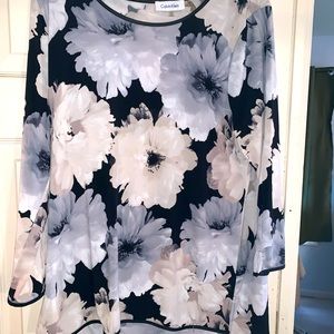 Calvin Klein Black/White  flower blouse.